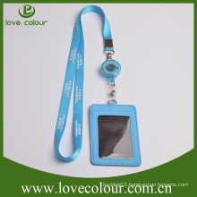 Custom cheap retractable id badge holder with lanyard wholesale